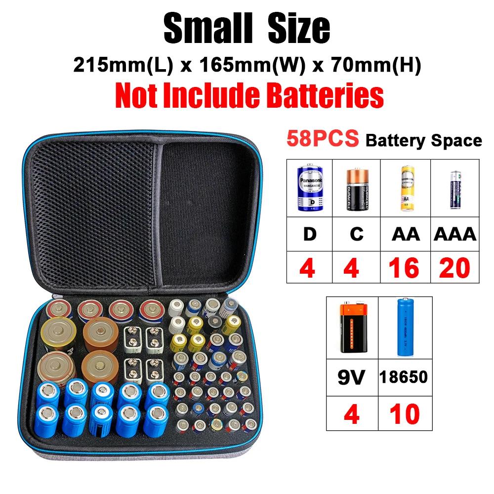 Portable Hard EVA Battery Organizer Storage Case Bag AA AAA Battery No. 1 No. 2 No. 5 No. 7 9V Battery Storage Box With BT-168D