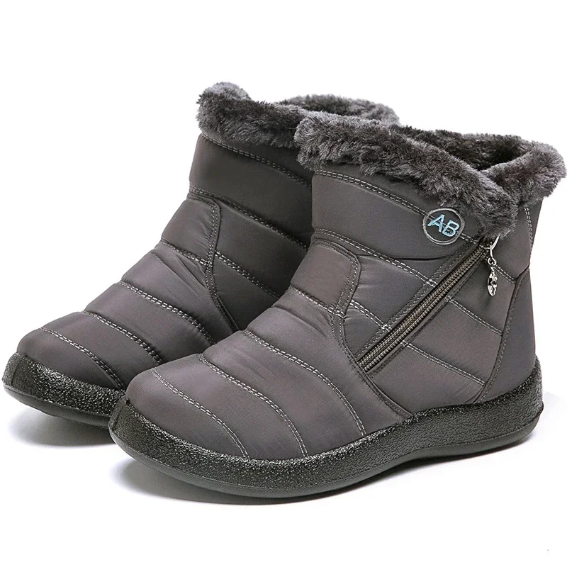 Women's Warm and Waterproof Snow Boots for Winter Leisure, Lightweight and Fashionable, Sewn with Plush Cotton Boots and Shoes