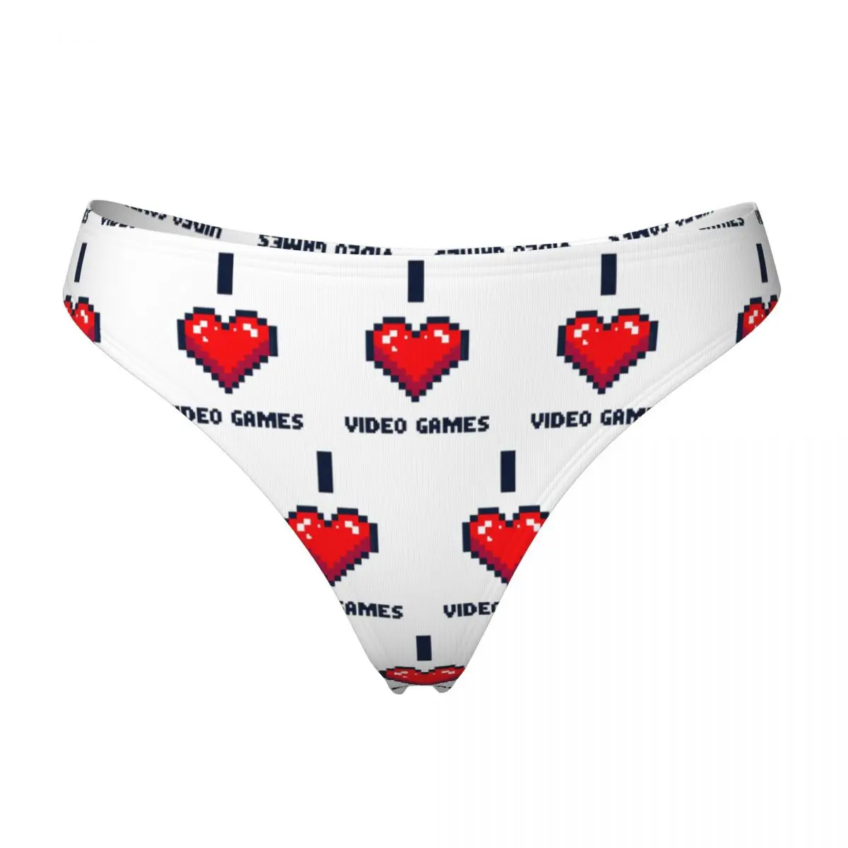 Custom I Heart Video Games G-string Panties Breathable Women Stretch Thongs Comfort Underwear