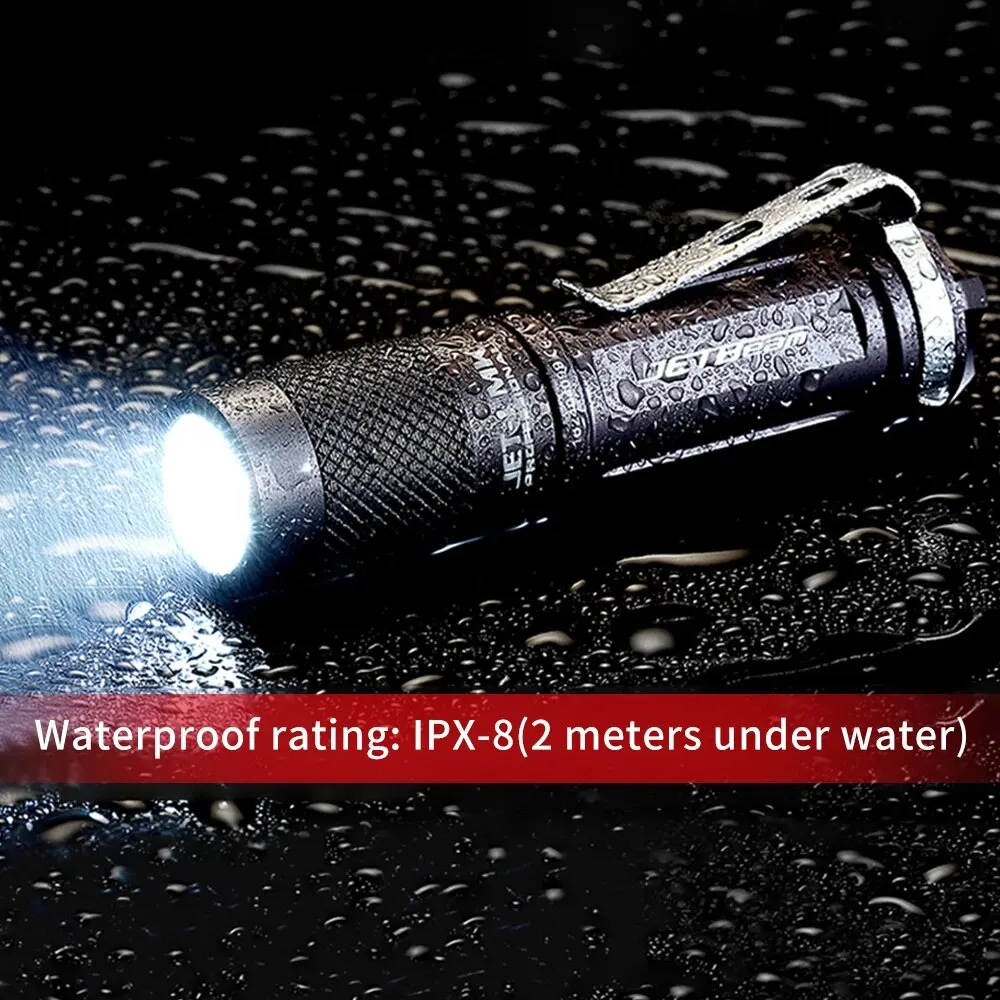 JETBEAM JET-1MK Flashlight 480LM EDC Lantern 130M Beam Distance Torch IPX8 Waterproof High Power Led Flashlights for Hiking Camp