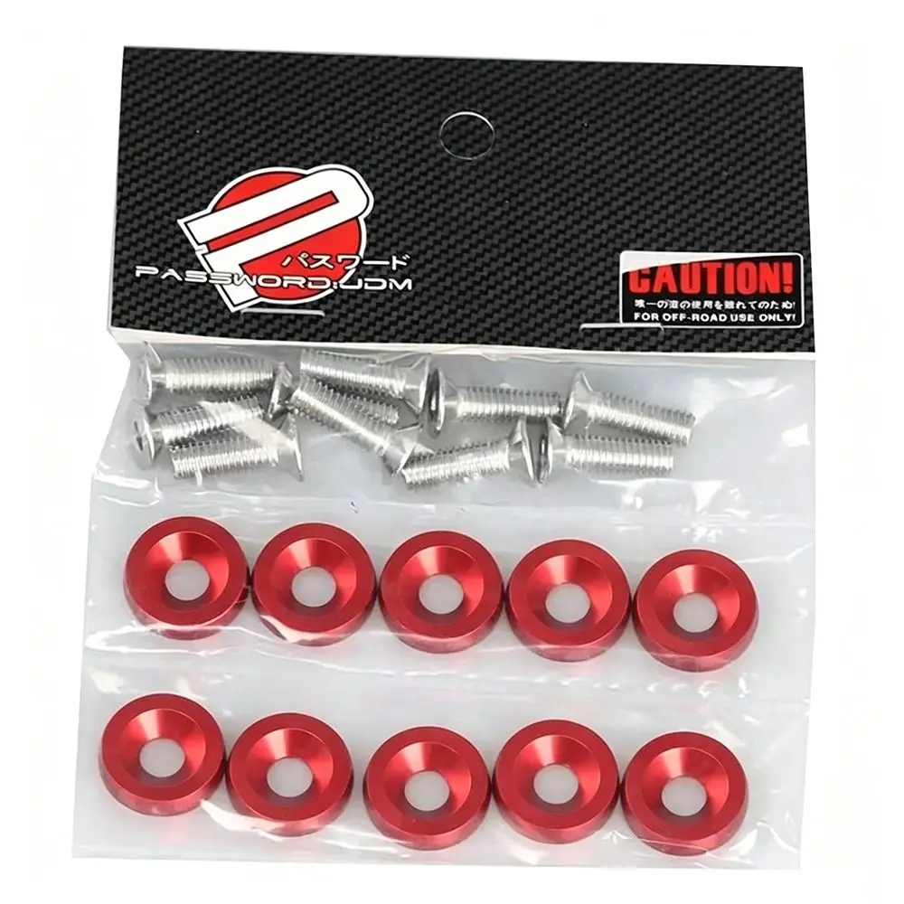 M6 Size Washer Bolts Hexagonal Head Aluminum Material Mudguard Washers Concave Design Aluminum Fasteners Mudguard Installation