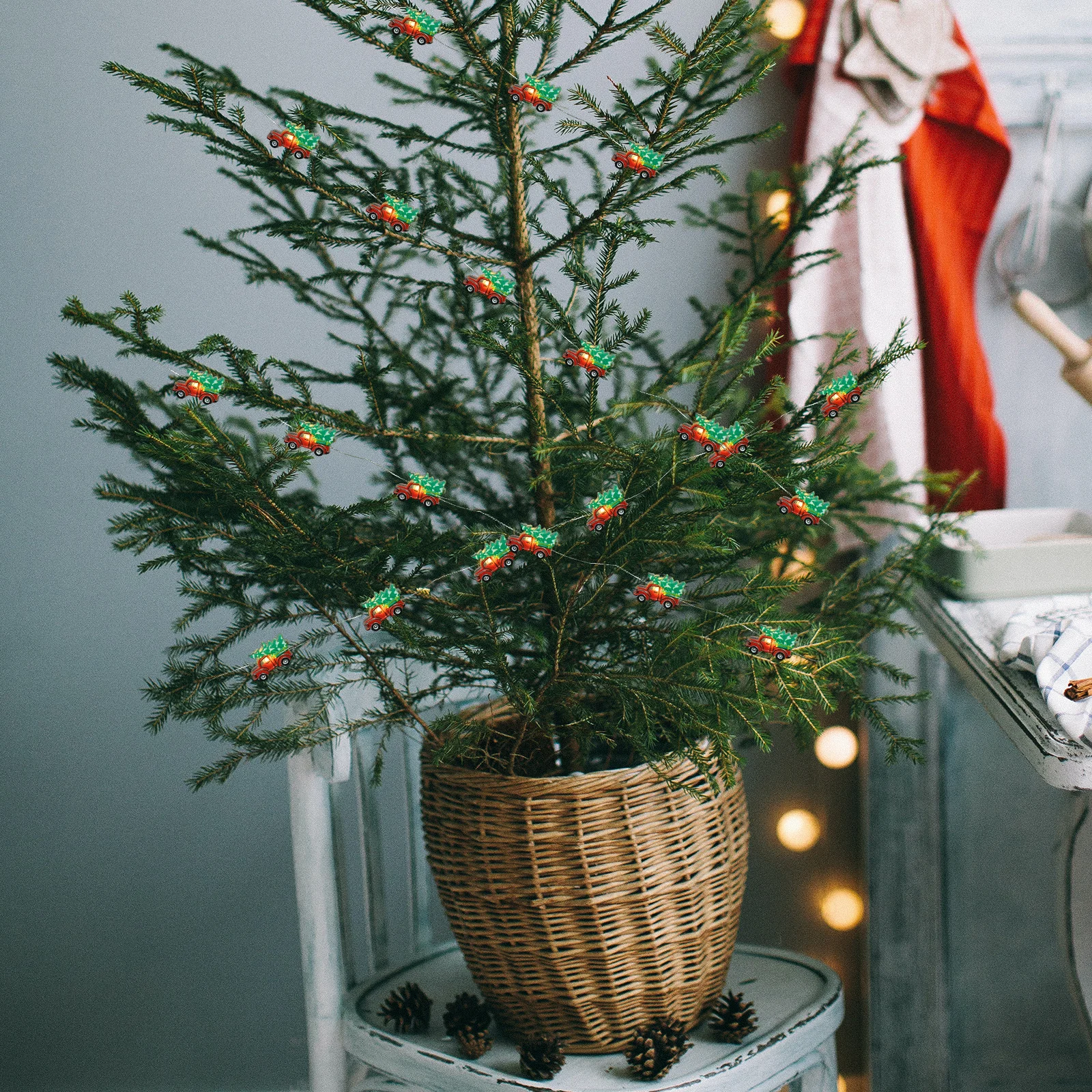 1 قطعة شجرة عيد الميلاد ضوء سلسلة الأحمر شاحنة النمذجة Led أضواء الزخرفية مهرجان ديكور حفلات عيد الميلاد سيارة سلسلة ضوء مصباح فريد