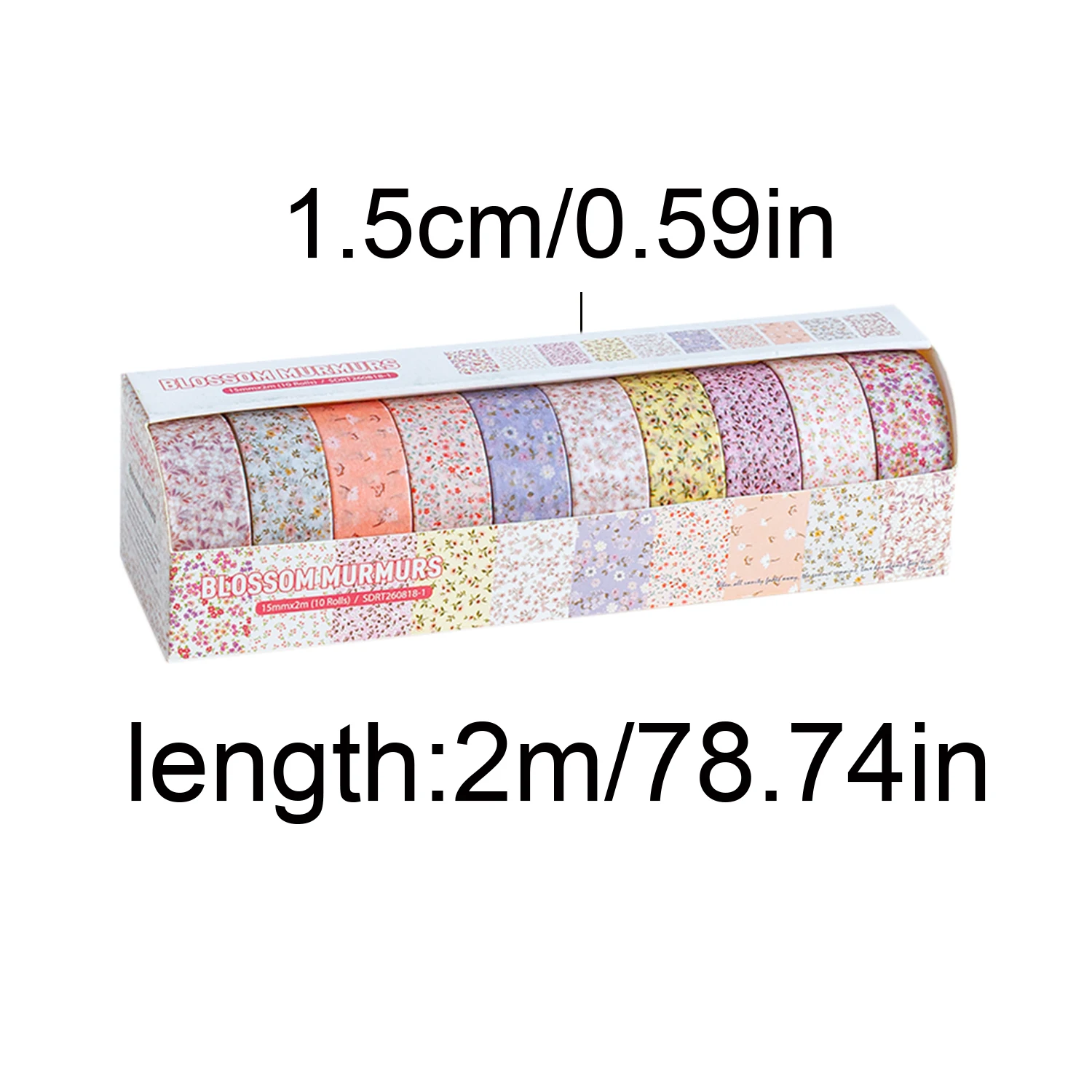 10 Rolls Ditsy Floral Washi Tape Set, 1.5cm X 2m Soft Pastel Tape For Journaling, Scrapbook, Planner & Gift Wrap Diy Crafts