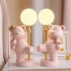 Bear Table Lamp Princess Night Light Bedroom Children's Room Desk Decoration Creative Birthday Gift USB LED Desk Lamp Night Lamp