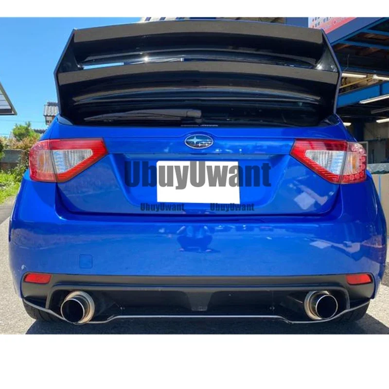 سبويلر لسوبارو امبريزا WRX STI X 10th عالي الجودة من ألياف الكربون/مادة FRP سبويلر خلفي للسيارة باللون الأسود غير اللامع 08-11 #4