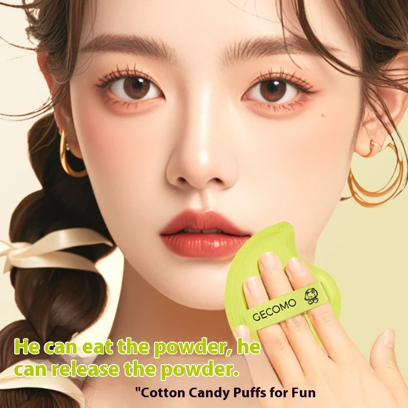 2 uds maquillaje licuadora Puff cojín de aire base esponja esponjas de polvo suelto herramienta aplicadora cosmética en forma de Mango al por mayor