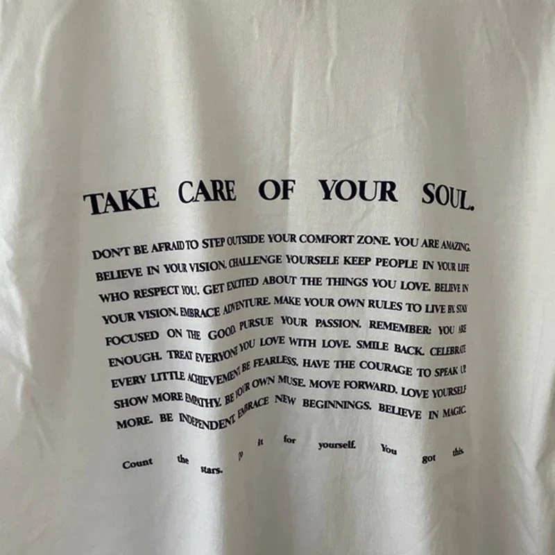 Take Care Of Your Soul Back Print T Shirt Women Cute Inspirational Positive T-Shirt Cotton Casual Streetwear Fashion Tees Tops