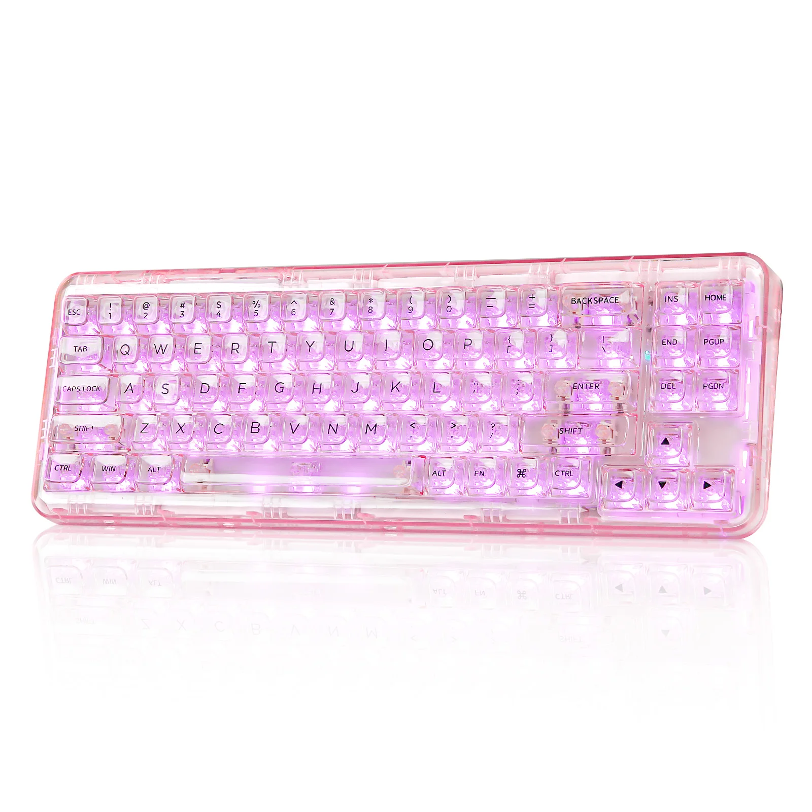 【YUNZII】X71 KEYBOARD ピンク YUNZII X71 Transparent Wireless Gasket Mechanical Keyboard