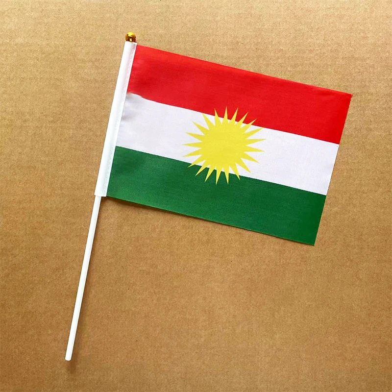 aerxemrbrae 5.5*8inch Kurdish Hanging Flag Double Sided Tassel With Sucking Disc Car Decoration Kurdistan Mini Pennant