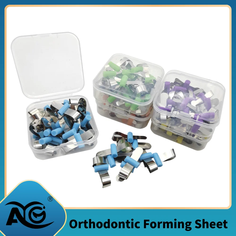 

AG 20pc Dental Forming Sheet Orthodontic Sectional Contoured Metal Matrice Dentistry Matrix Bands Retainerless Automatrix Locker