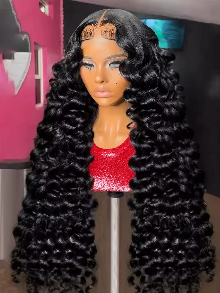 

300% 40 Inch HD 13x4 13x6 Loose Deep Wave Lace Frontal Human Hair Wigs 360 Natural Loose Curly Wavy Lace Front Wigs For Women