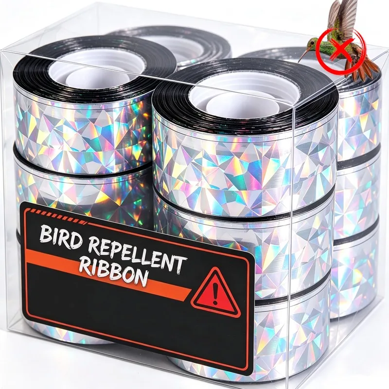 Flash Reflective Anti Bird Pigeon Tape Double-sided Bird Scare Tape Ribbon Birds Repeller Pest Control Repellent Garden Farms