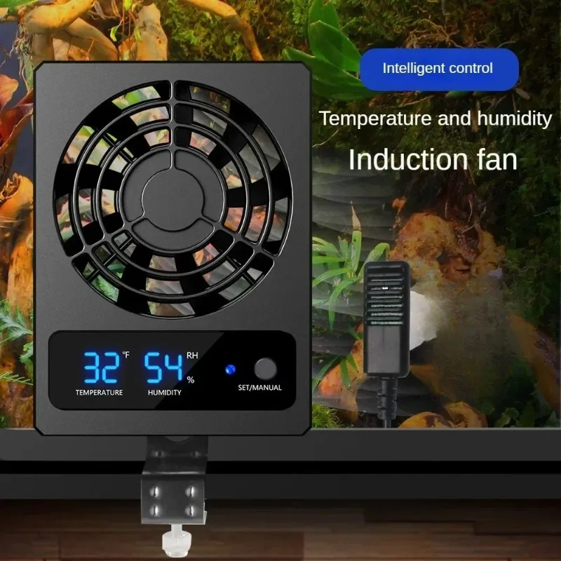LED Display Terrarium Ventilation Fan Amphibian Habitat Low Noise Cooler