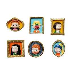 New Cartoon Cute World Famous Paintings Resin Personality Creative Design Refrigerator Stickers Home Kitchen Decorations