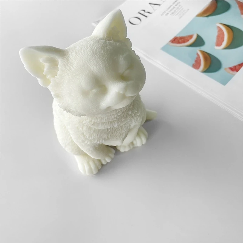 Cat-Candle Silicone Mold for Candle Making Resin Mould Ornaments Epoxy Resin Casting Mold Dropsale