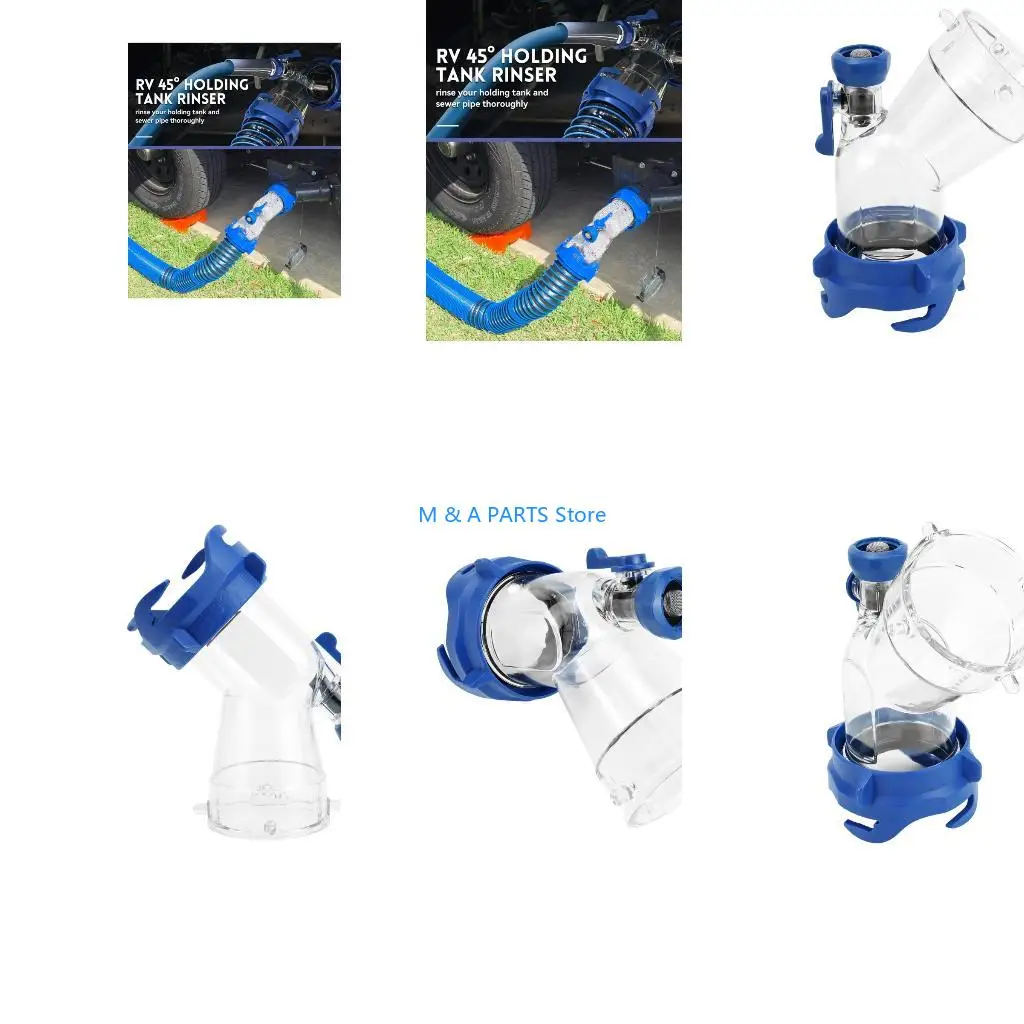 U1JF Clear Plastic 45 Degree Sewer Hose Adapter RVs Rinser Sewage Flush Hose For Efficient Black Maintenance