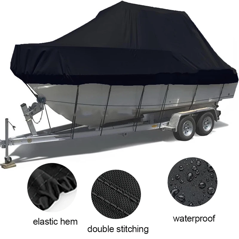Customized 12'-22'ft Heavy Duty Fabric Waterproof Uv Resisting Universal Boat Cover