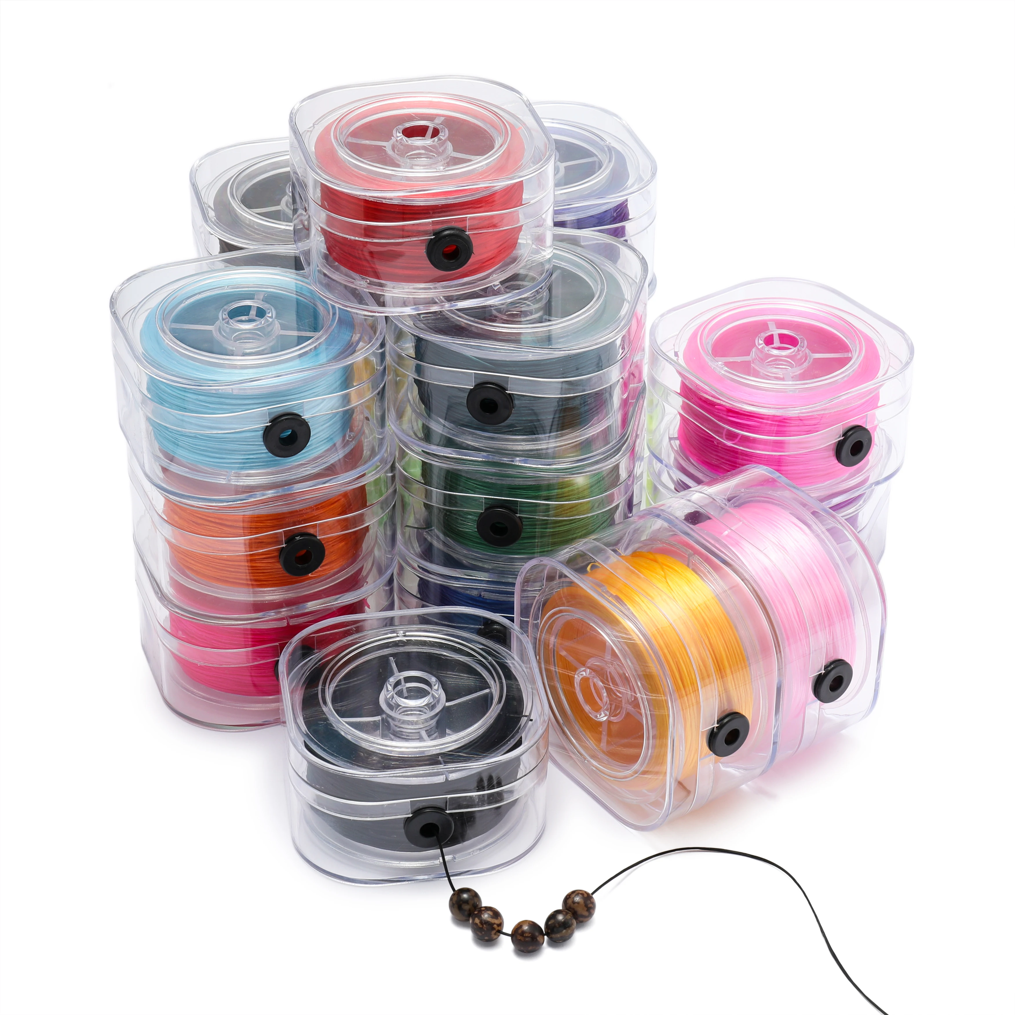 80 Meter 0,8 mm Perlen-Stretch-elastisches Fadenschnur für Armbänder, Stretch-Faden, Halskette, DIY-Schmuckherstellung, Schnurlinie