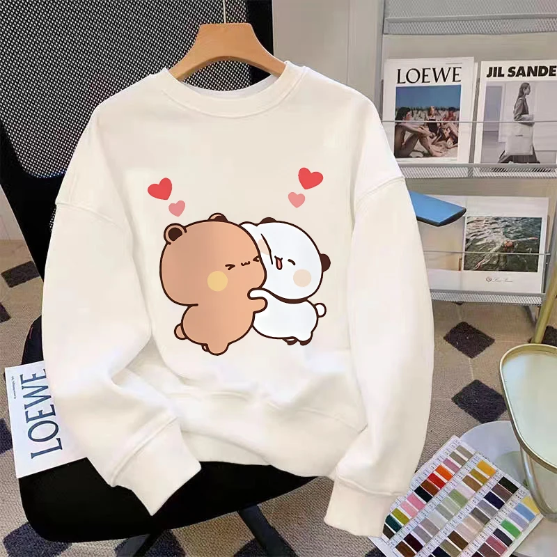 

Bubu Dudu Round Neck Sweatshirt Yier Bear Panda Long Sleeved Pullover Man Woman Tops Fashion Couple Outfits Spring Clothing Gift
