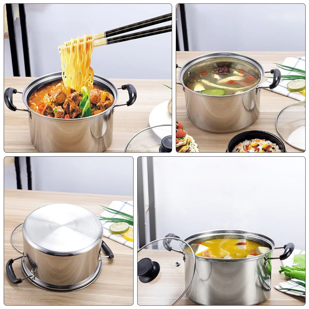 

1Pcs Stainless Steel Soup Pot High Polished Multifunctional Pot Ergonomic Handle All Stove Types Perfect Gift for Family