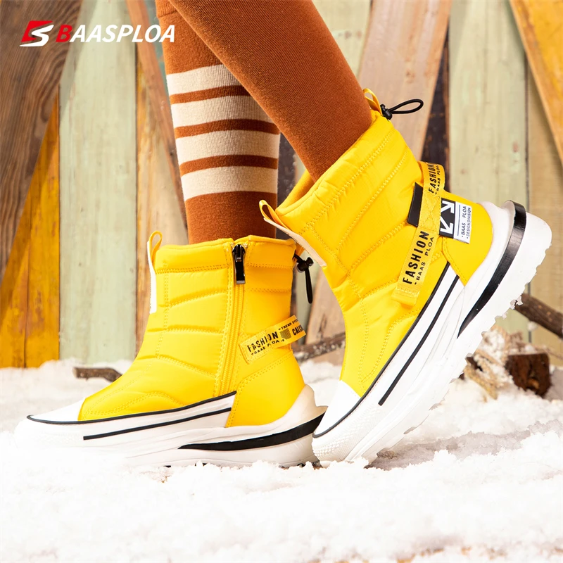 

Baasploa Women Winter Plush Warm Snow Boots Comfort Wear-Resistant Ankle Boots for Women High Top Casual Shoes Non-Slip