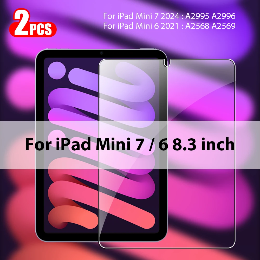 2 Stück Displayschutzfolie aus gehärtetem Glas für iPad Pro 13 11th M5 M4 12.9 Air 11 M3 M2 5 4 Mini 6 7 10 9th 10th Generation A16 Film