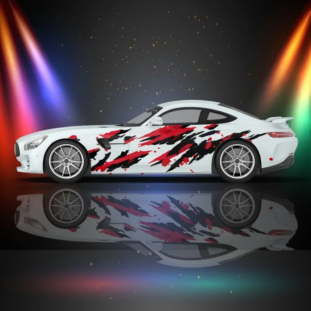 

Colorful Splash Striped Car Vinyl Wraps Decal Self-adhesive PVC Sticker Suitable for Trucks SUV Decoration Auto Accessories Gift