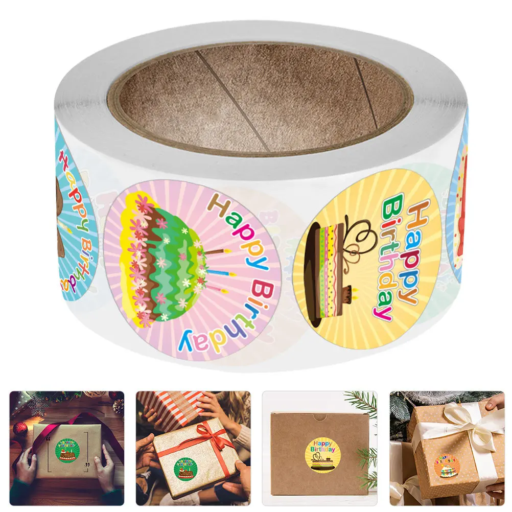 

500Pcs Birthday Stickers Creative Blessing Theme Gift Label Stickers for Candy Bags Notebooks Party Decor Festive Decoration