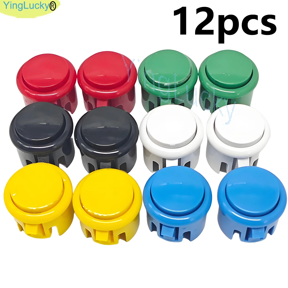 12 Stück Sanwa-Kopie-Tasten 30mm 24mm Arcade-Drucktastenschalter Baolian Kreis-Tasten Mikroschalter für Arcade DIY Kit – Detail 1