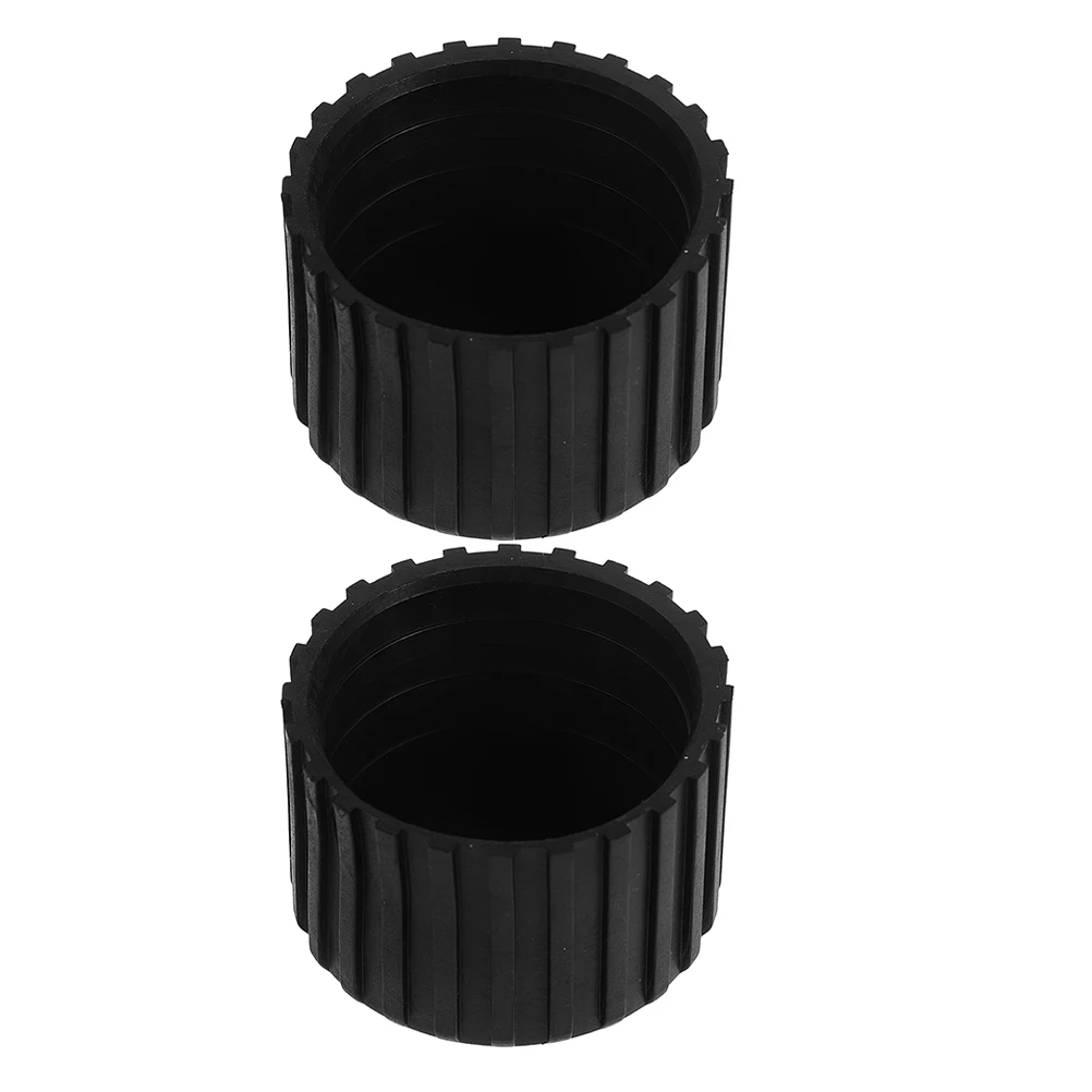 

2pcs Outer Round Foot Cover Fitness Equipment Rubber End Pad Black Leg Protector Thickened Nonslip Durable Floor Protection