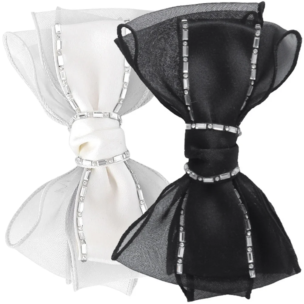 

Заколка для волос с бантом, заколка из ткани со стразами, заколка для волос для женщин и девочек, легкая заколка для вечеринки, свадьбы, повседневной носки, аксессуары для волос