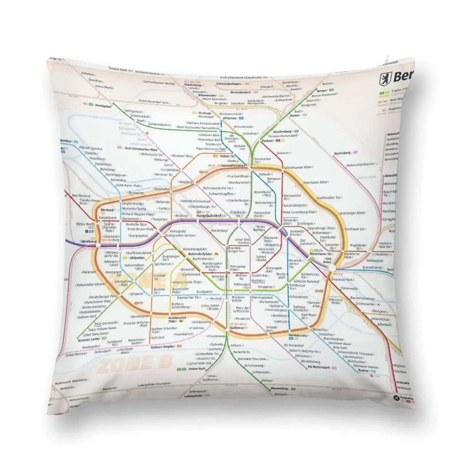 New Berlin rapid transit route map (April 2, 2024) Throw Pillow Luxury Pillow Cover Cushion Cover Cushion Cover Luxury pillow