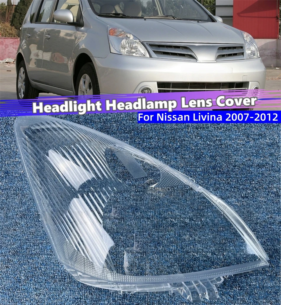 For Nissan Livina 2007 2008 2009 2010 2011 2012 Auto Accessory Polycarbonate High Gloss Fully Transparent Headlight Seal Cover