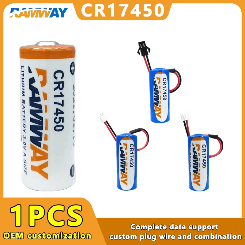 

RAMWAY CR17450 3V 2300mAh Non Rechargeable Lithium Batteries For Intelligent Water Meter Smoke Alarm Compass Direction Indicator