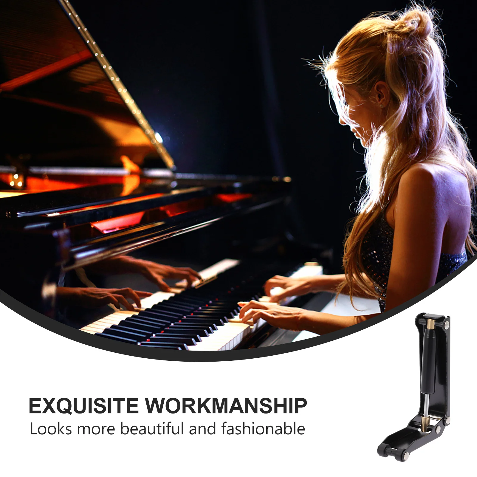 

Piano Slow Fall Device Black Aluminum Alloy Easy Install Safety Buffer for Finger Protection Piano Cover Descend Control Tool