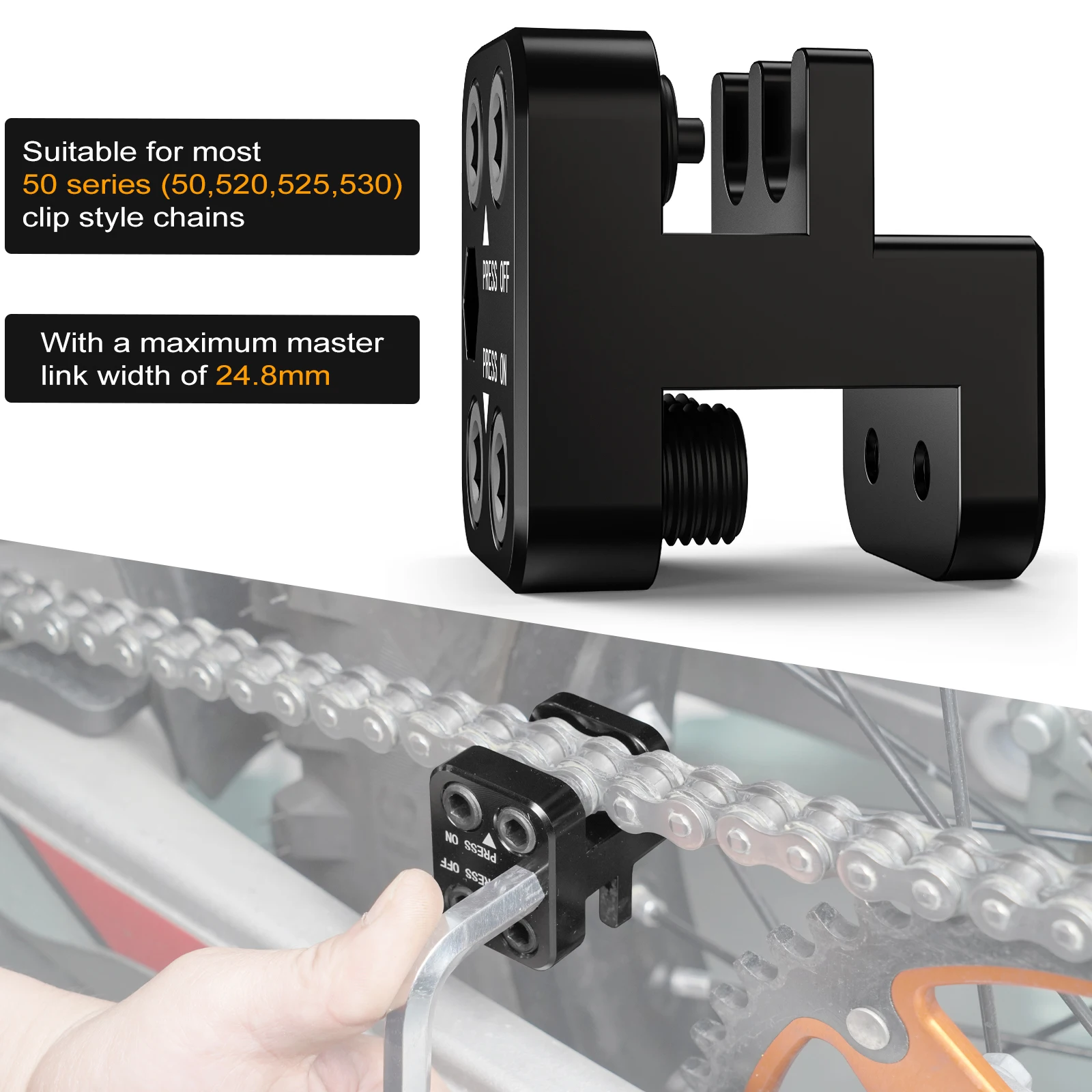 NICECNC 50 Series 520 525 530 Dirt Bike Master Link Chain Press Tool for KTM Husqvarna Honda Yamaha Suzuki Beta GasGas Sherco