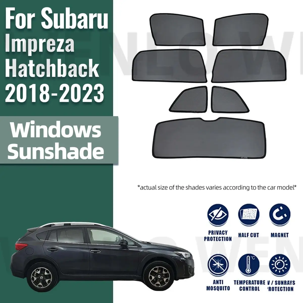 

For Subaru Impreza Hatchback GT 2017-2023 Magnetic Car Sunshade Customized Side Window Curtain Sun Shield Visor Front Windshield