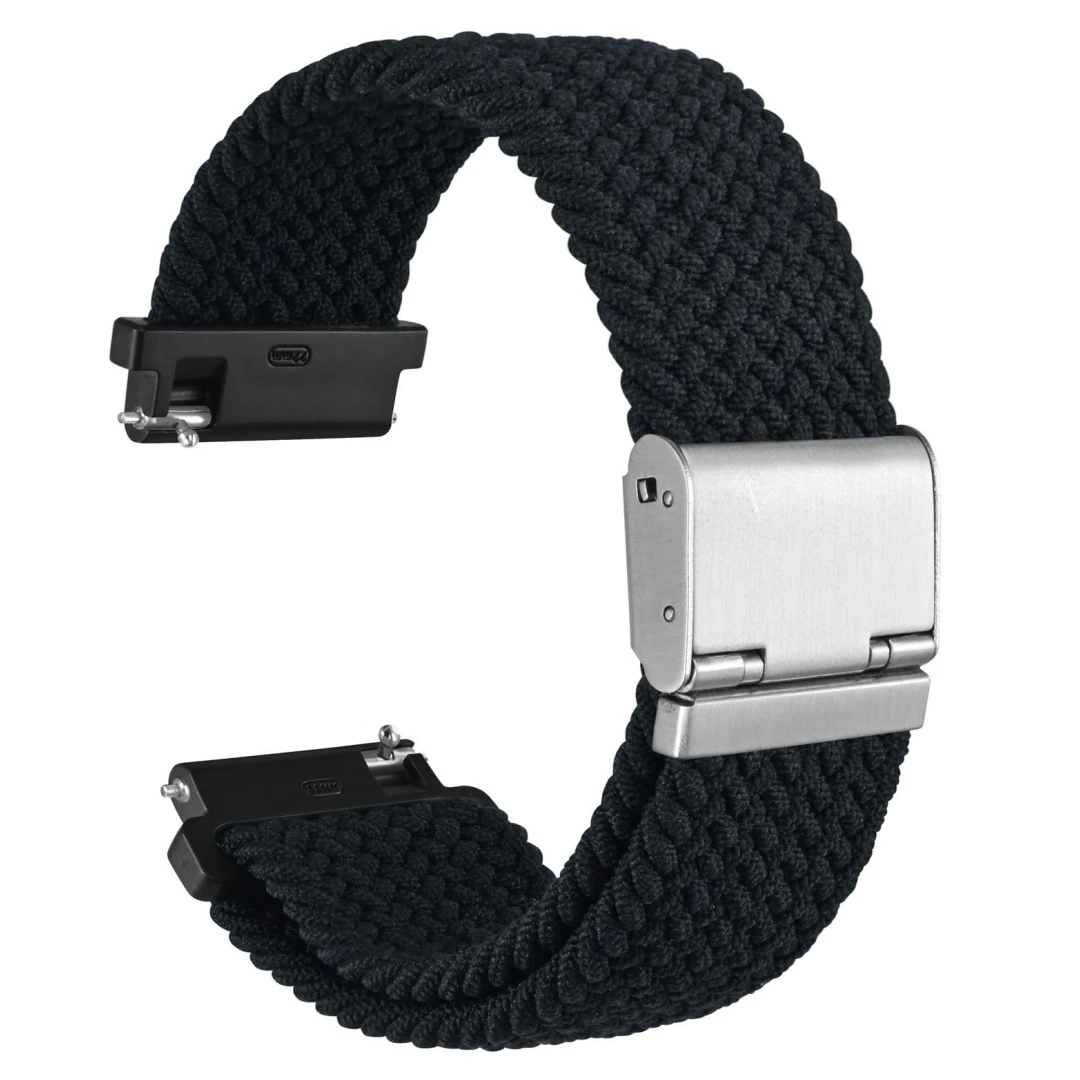 20 mm geflochtenes Nylon-Uhrenarmband für Damen und Herren, Schnellverschluss, silberne Edelstahlschnalle