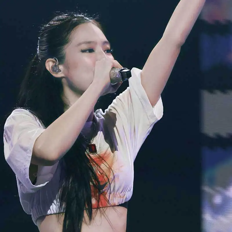 تي شيرت Jennie Concert Experience بأكمام قصيرة من القطن برقبة دائرية وطباعة كاجوال مريح للربيع والصيف #4