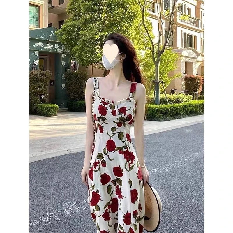 ローズ花柄ドレス女性のための新しい A ライン痩身ウエストレングスサスペンダー