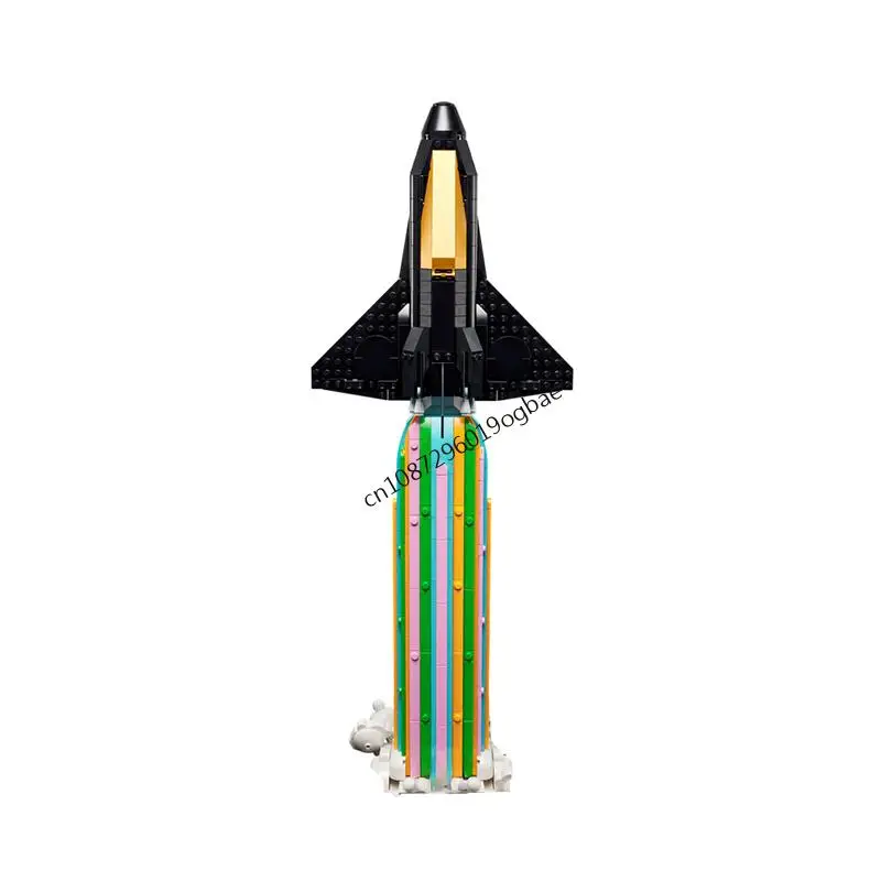 New 966Pcs Popular Space Technology Series Moc Black Rocket Model Building Blocks Diy Creative Ideas Kids Toys Birthday Gifts - view 2