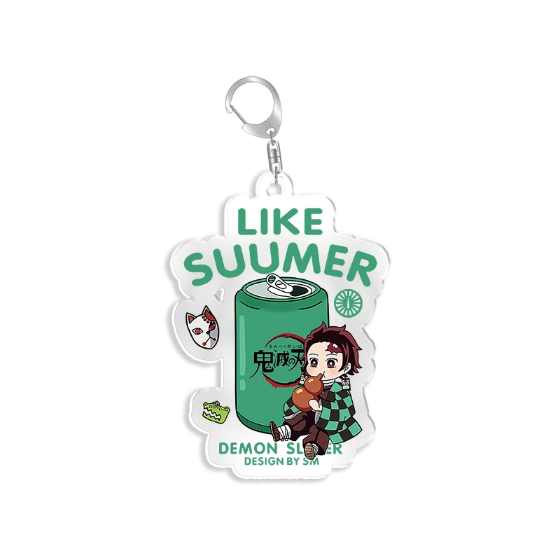 Demon Slayer Kimetsu No Yaiba Key Chain Anime Figure Keychain Acrylic Kamado Tanjirou Double Sided Coating Printing keyring