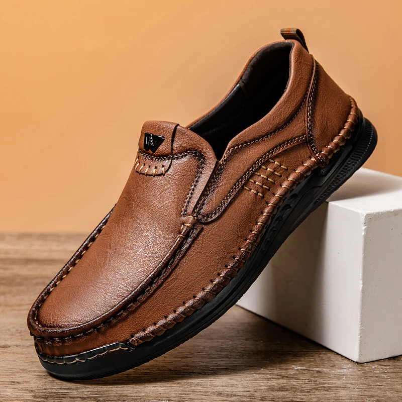 Hand Sewn European  American Plus Size Soft Soled Casual Shoes with A Luxurious Lightweight Comfortable Breathable Lazy Feel