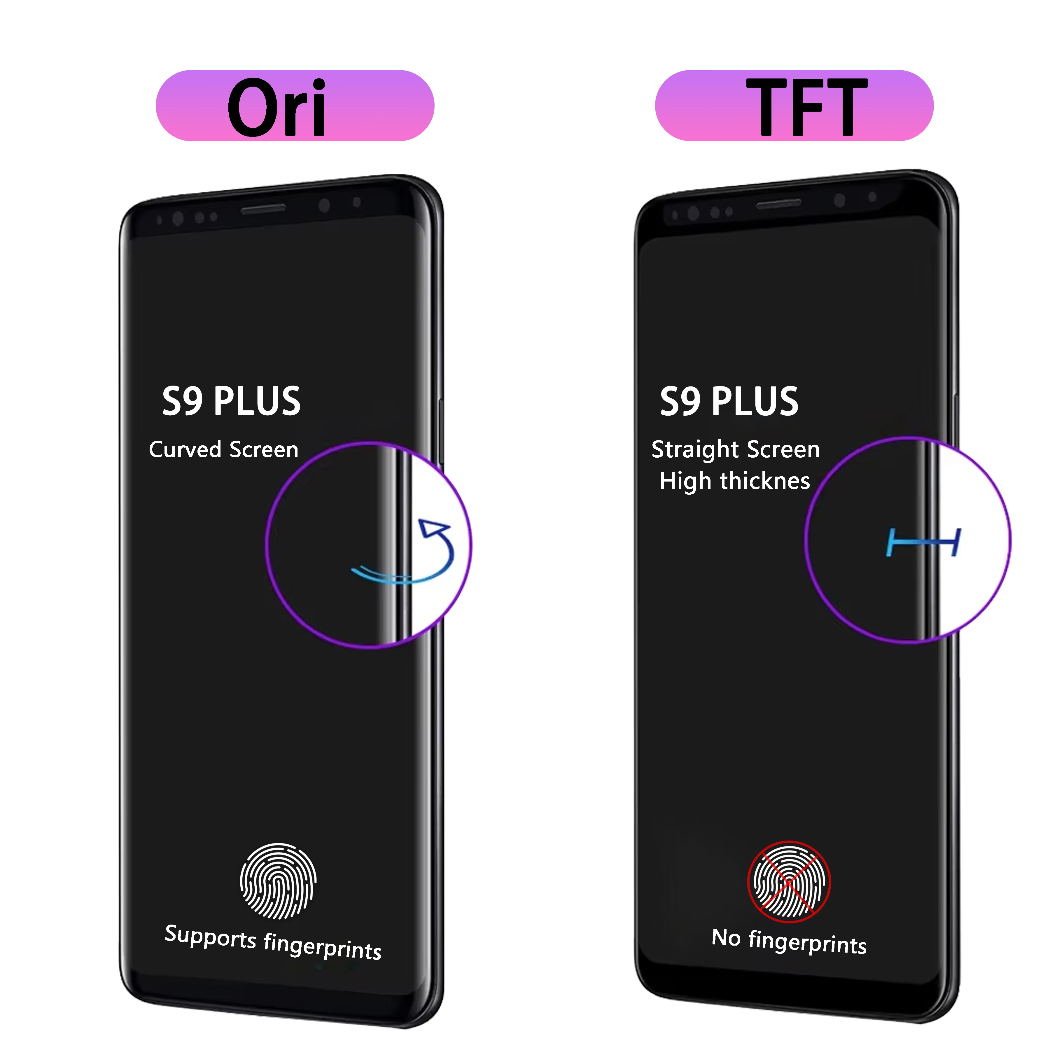 شاشة TFT LCD تعمل باللمس شاشة عرض مجموعة محول الأرقام مع إطار ، مناسب لسامسونج غالاكسي S9 بلس ، G965B ، G965F ، G965U ، جودة عالية