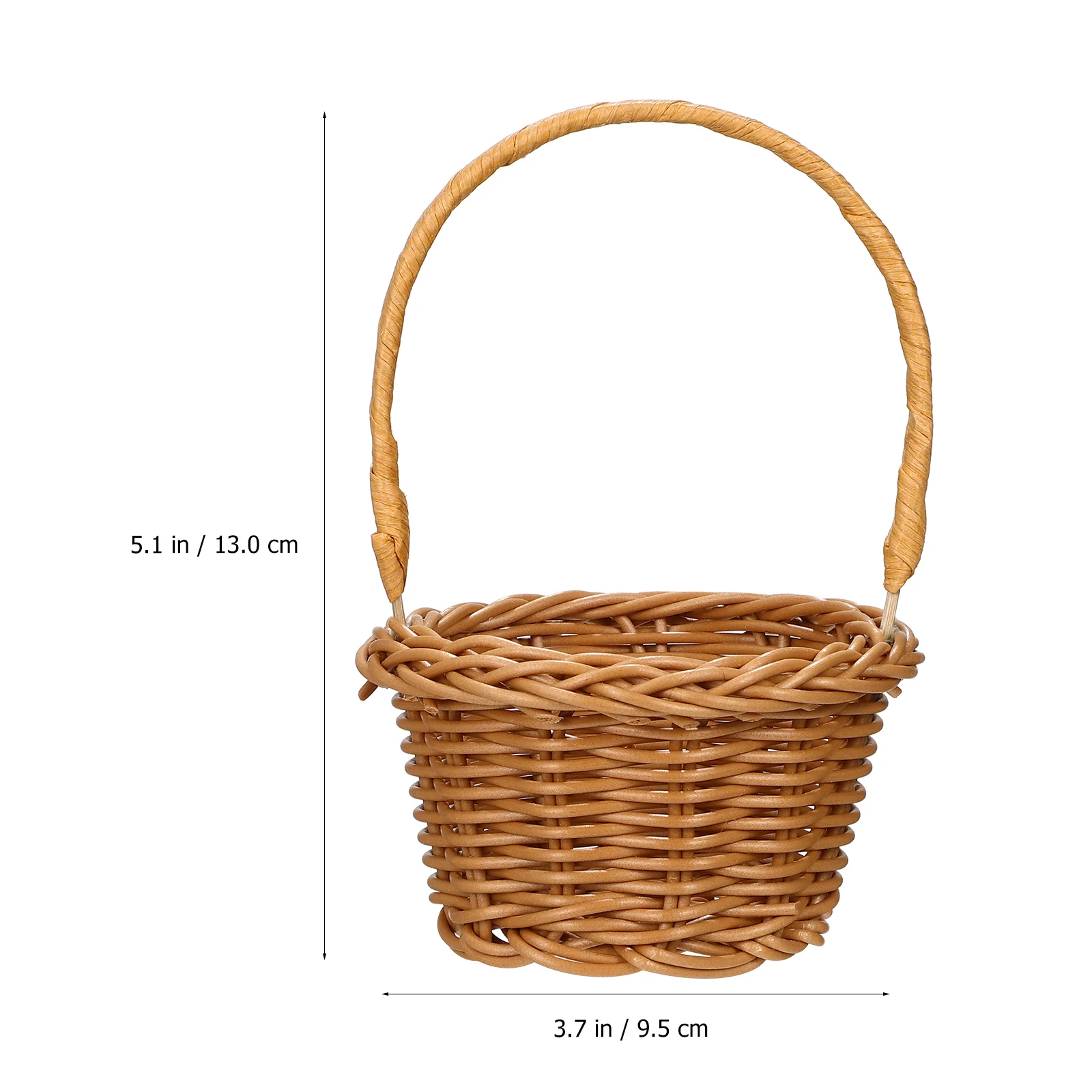 

2 Pcs Handwoven Baskets Handle Lightweight Basket With Handle Portable Storage Small Wicker Rattan Picnic Decorative Basket