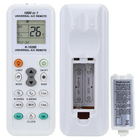 1000 In 1 Universal K-1028E Air Conditioner A/C Remote Control For Gree Midea Toshiba Haier Daikin Hitachi Sharp Panasonic Sanyo