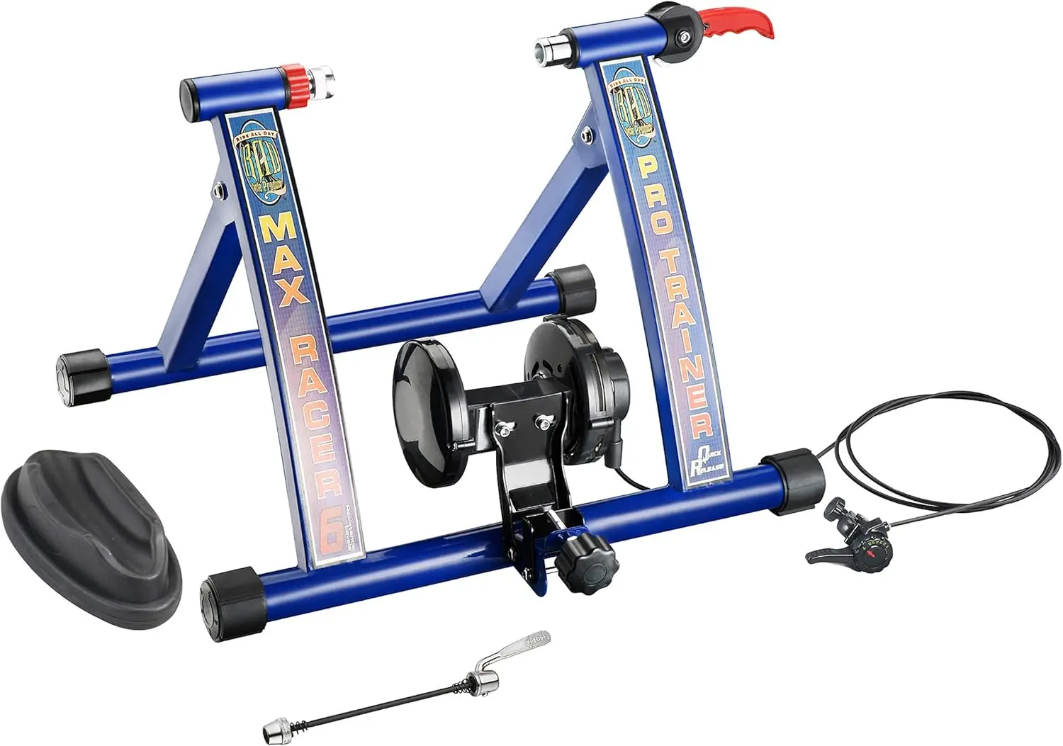 

Bike Trainer - Trainer with Riser and 7 Magnetic Resistance Levels - Fits 700cc or 26 to 29in Tires by RAD Cycle