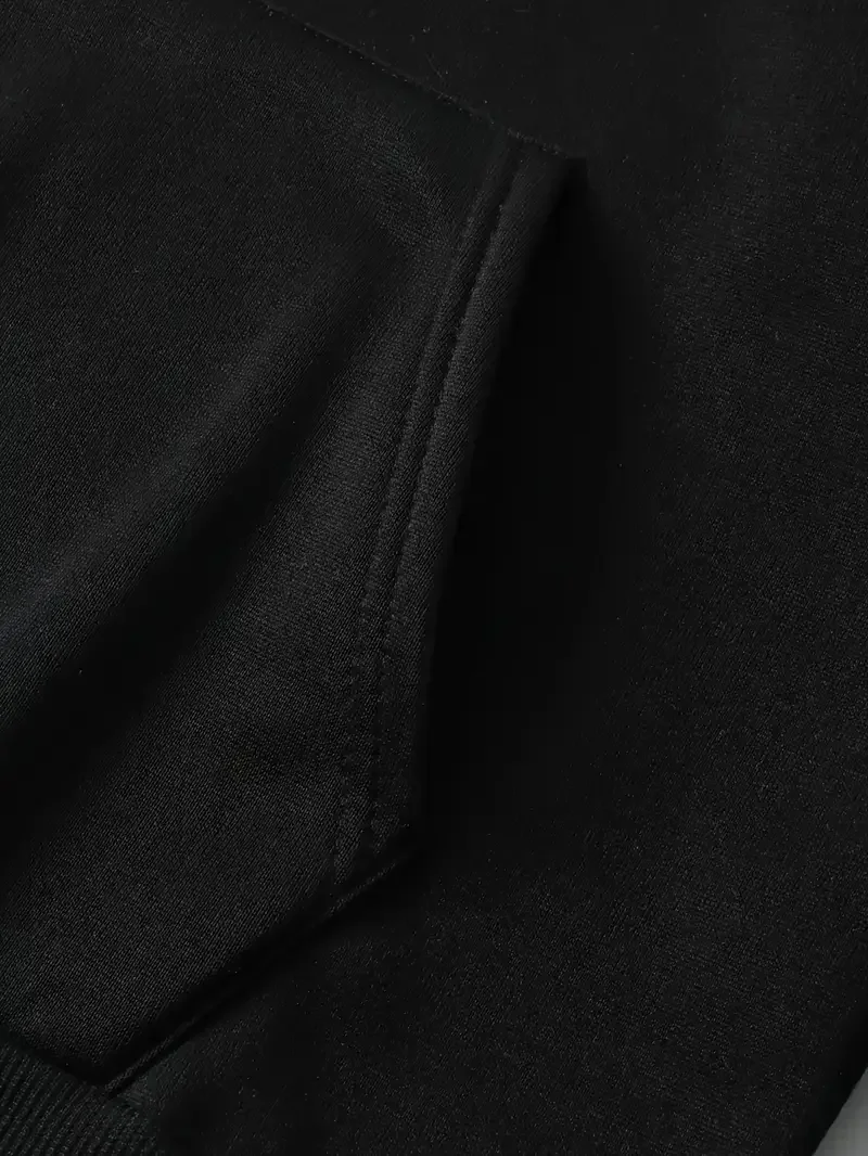 Felpa con cappuccio casual da donna Filo spinato Solid Love Stampa grafica Vestibilità ampia Pullover a maniche lunghe Lavabile in lavatrice Top Nero Accenti rosa