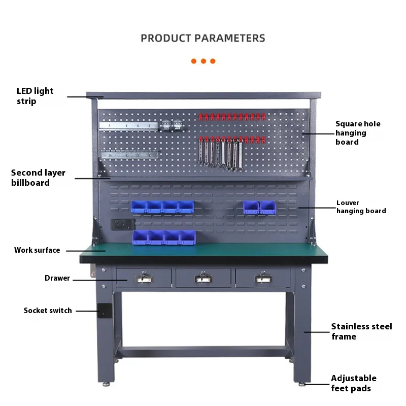 Heavy-duty Workbench Anti-static Tabletop Adjustable Table Leg Workshop Workebench верстак 작업대