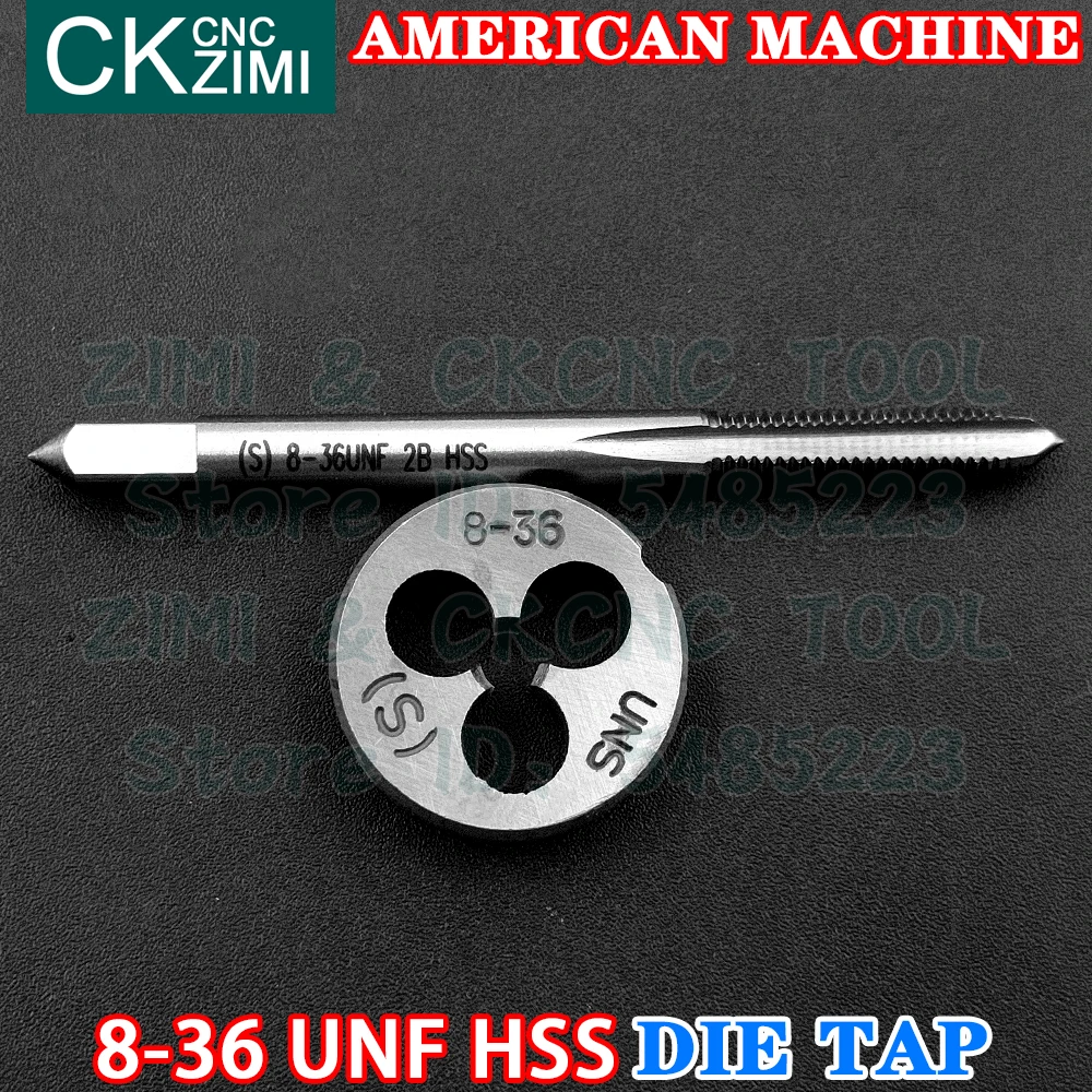 8-36UNF 8-36 UNC UNS HSS Lurus Menangani Mesin Standar Amerika Mati Tekan Kecepatan Tinggi Kawat Baja Penyadapan Bor Bulat Mati Logam